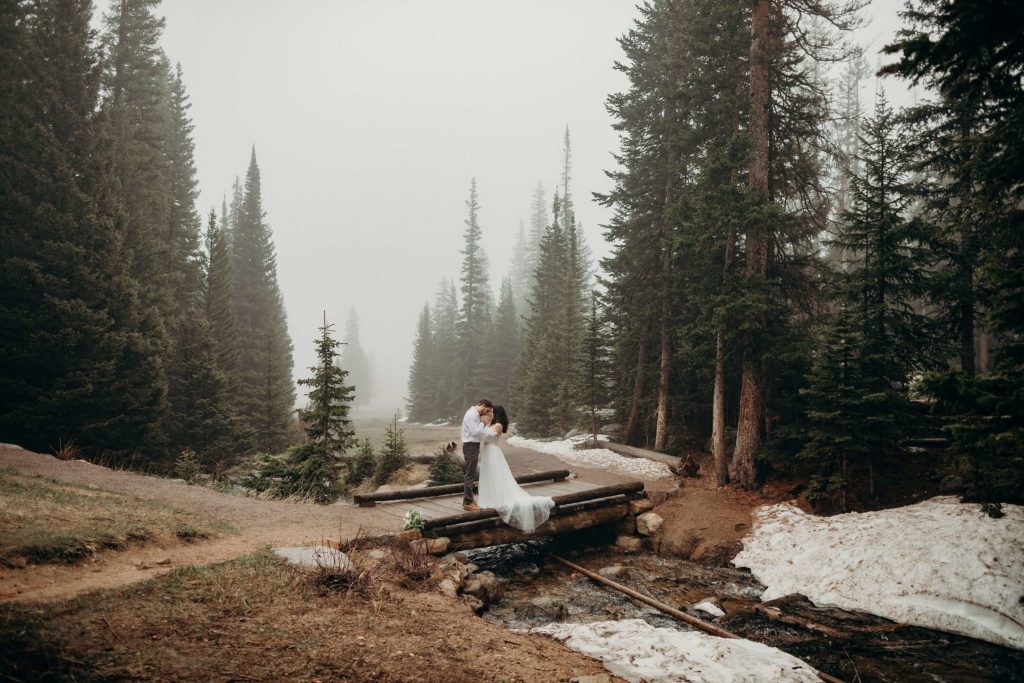 Rocky Mountain National Park Wedding, Couple at Hidden Valley, Elopement couple at Hidden Valley, Rainy day at rocky mountain national park, rocky mountain national park wedding guide, how to elope at rocky mountain national park