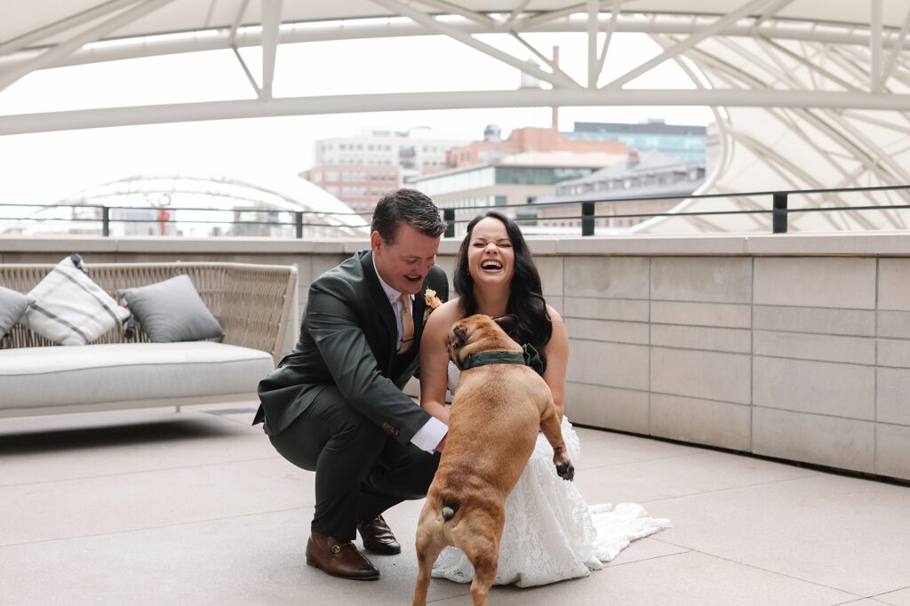 how to include your dog on your wedding day, tips for including your dog on wedding day, first look 