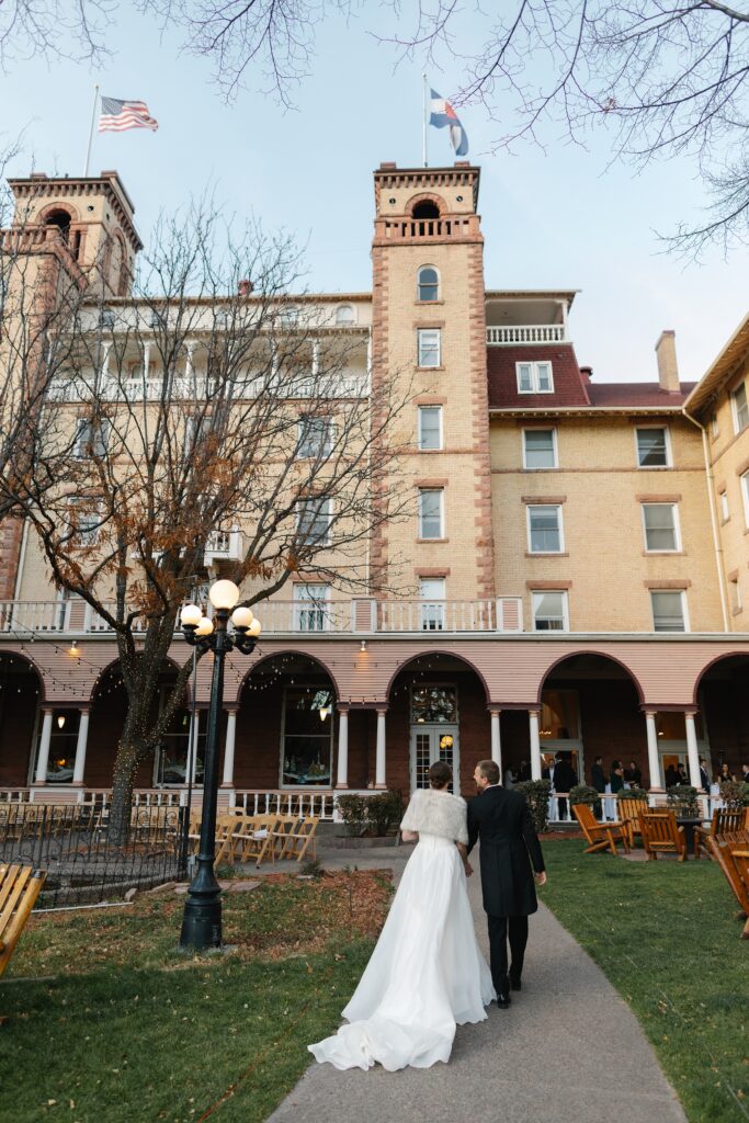 Winter wedding at Hotel Colorado, winter wedding, hotel wedding venue, Glenwood Springs wedding photographer, classy wedding venues, strapless wedding dress, editorial wedding photos, Colorado wedding photographer, Leah Goetzel Photography