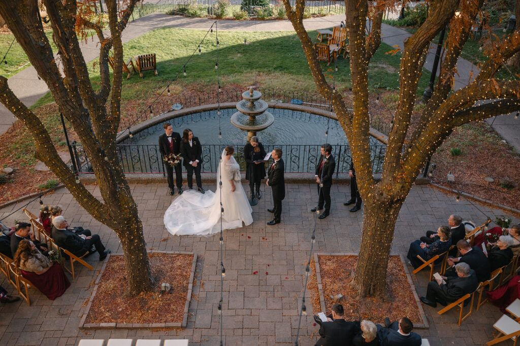 Winter wedding at Hotel Colorado, winter wedding, hotel wedding venue, Glenwood Springs wedding photographer, classy wedding venues, strapless wedding dress, editorial wedding photos, Colorado wedding photographer, Leah Goetzel Photography